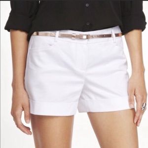 NWT Express Dress Shorts White w/Belt Size 12
